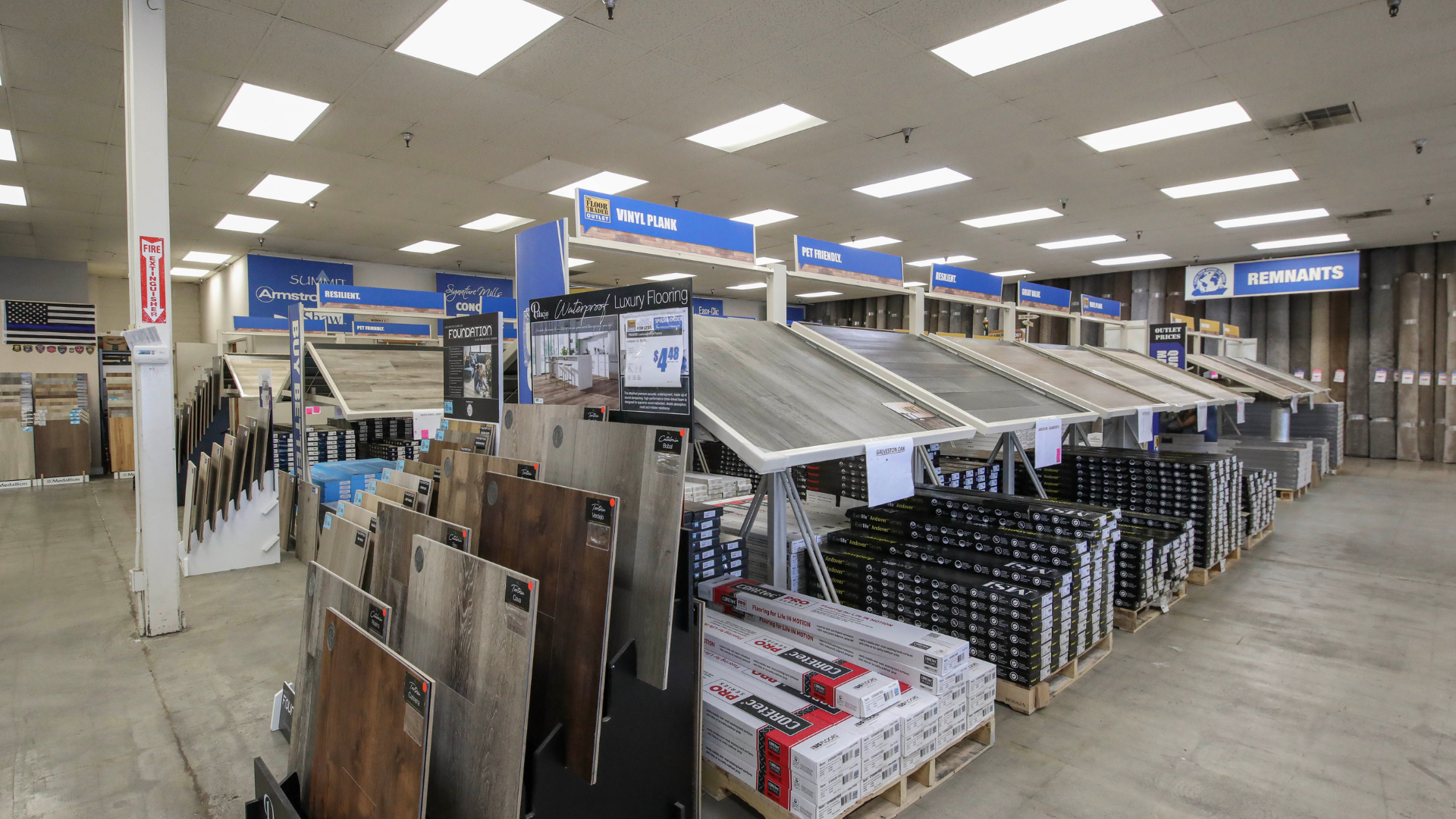 luxury vinyl plank flooring showroom in CA